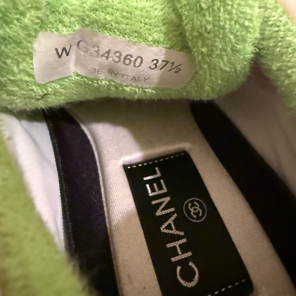 CHANEL Pastel Sneakers with Teal and Purple Accents - Picture 7 of 7